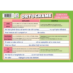 pr119 Pliant Ortograme - clasa a IV-a